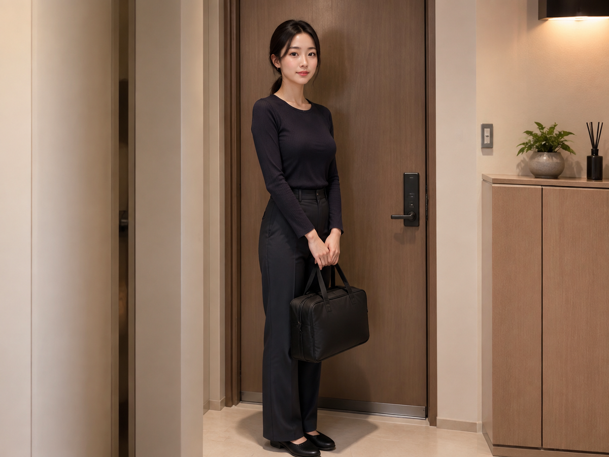 안양 범계 방문 홈케어 일정을 준비하는 젊은 성인 한국 여성 관리사